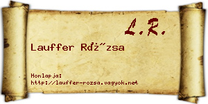 Lauffer Rózsa névjegykártya